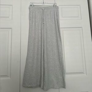 H&M Ribbed Light Heather Gray Wide-Leg Lounge Sweatpants - Size S - EUC